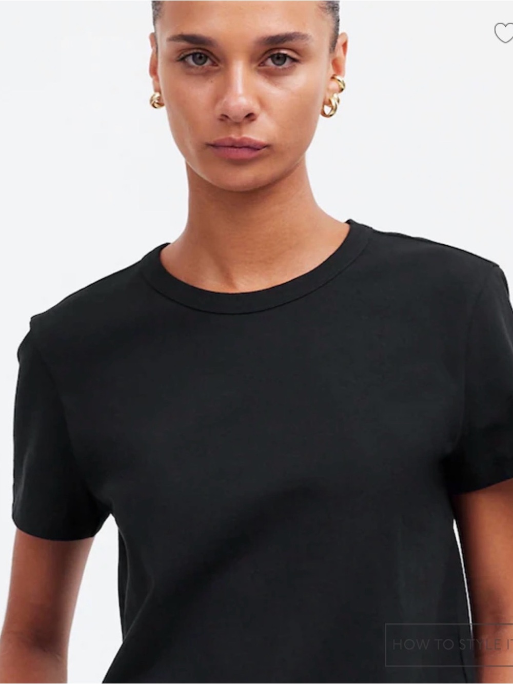 Madewell Black 100% Cotton Crew Neck Tee Shirt Women's XL Classic Basic